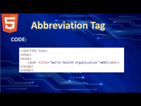 Abbreviation tag in HTML - web development intern - kaashiv infotech true review #kaashivinfotech