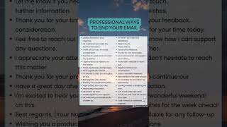 Professional ways to end your email #jobadvice #emailtips #email #worktips #leadership #jobtips