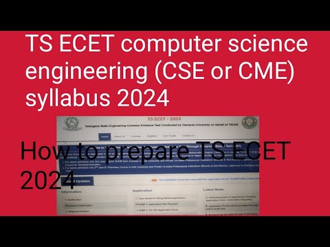 How to prepare TS ECET computer science engineering syllabus 2024|Ts Ecet tips