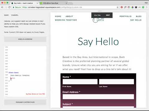 Adding a Custom Font in Squarespace