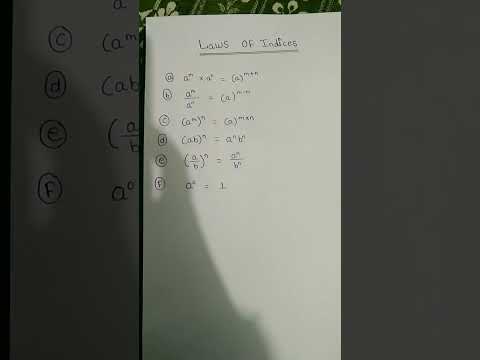 Laws Of Indices