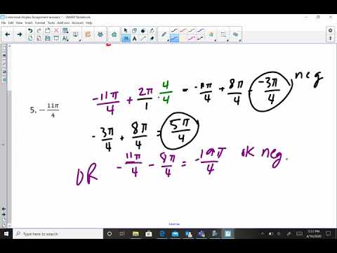 coterminal angles hw answers