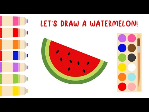 How to Draw a Watermelon | How to Draw Videos for Kids | Step by Step Drawing a Watermelon