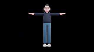 3D Cartoon Male Programmer Character Turntable | Stylized Software Developer Model