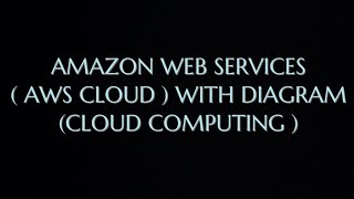 Amazon Web Services cloud (AWS cloud) with all its services detailed explanation |CC|