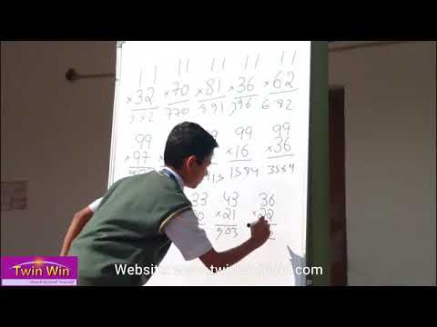 Twin Win student solving Vedic Maths questions in a FLASH!