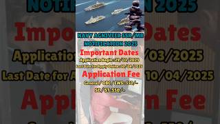 NAVY AGNIVEER SSR/MR NOTIFICATION 2025#navy#sse/mr#fulldetails