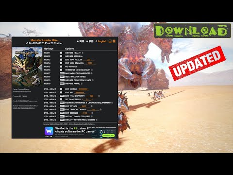 FLiNG cheat update for Monster Hunter Rise | Trainer coding