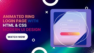 Day 4: Animated Ring Login Page with HTML & CSS  Modern UI Design #HTML #CSS #LoginPage #3DAnimation