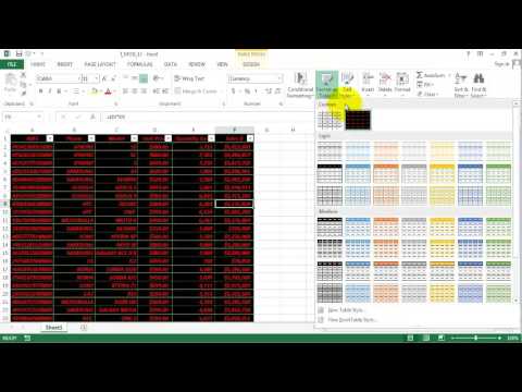 Excel 2013: How to customize tables