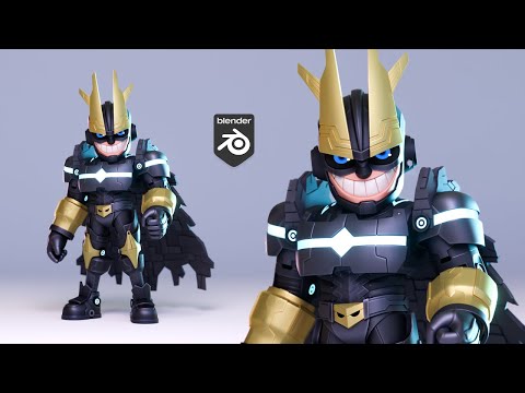 Armored All Might Chibi in Blender 3D Timelapse