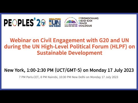 Civil Engagement with G20 and UN during the HLPF