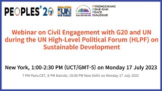 Civil Engagement with G20 and UN during the HLPF