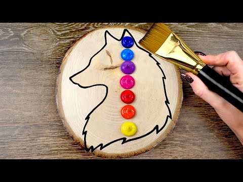 Easy Wolf Acrylic Painting on Wood Anyone Can Do!