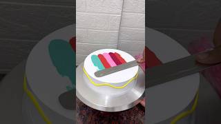 So Beautiful Rainbow 🌈 Multi Faush Design #cakedesign #vannila #rainbowcake #shortfeed #feed #shorts