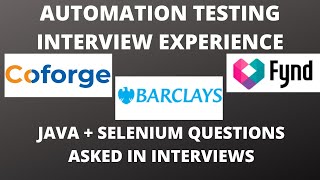 Coforge| Barclays| Fynd Testing Interview Experience | Real Time Interview Questions and Answers