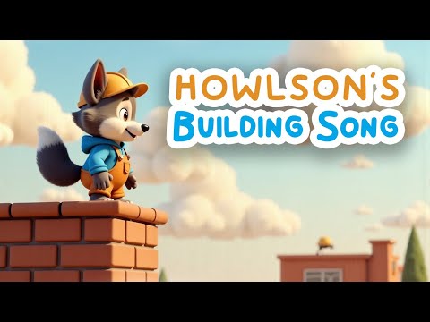 Let's build with Howlson! 🧱Little Wolf Builds a Big House! Touch the Sky! Cute Cartoon Song for Kids