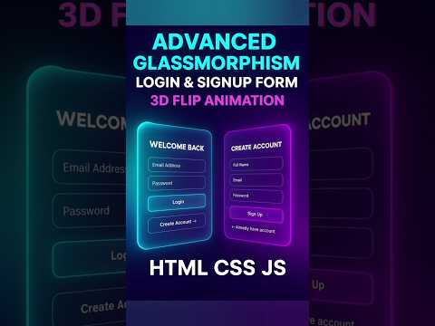 WOW Login UI! 3D Flip + Glassmorphism Auth Form Using HTML CSS JS (Modern UI Design) #nextgencoding