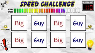 Slow to Fast Say The Word On Beat Speed Challenge 112 | SPEED EDITION | Easy Medium Hard | Fast