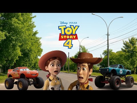 jessie hit by lightning mcqueen woody shocked