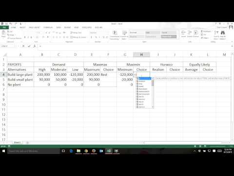 Ch08 Ex01 Decision Making Under Uncertainty Example