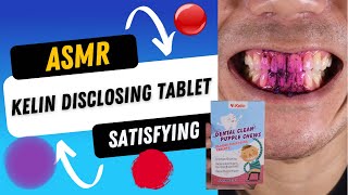 Chewing Kelin Plaque Disclosing Tablet ASMR 🟣 #shorts #asmr