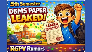 RGPV 3rd Year 5th Semester DBMS Paper Leaked 😱 | End Sem Exam 2026