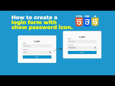 How to create a login form with show and hide password toggle - HTML CSS JS #html #css #javascript