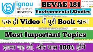 BEVAE 181 Important Questions 2026 BEVAE 181 Important Questions 2025 BEVAE 181 Environmental IGNOU 