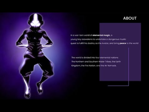 Let's design and build an AVATAR The Last Airbender Website PART 1 ~ ABOUT SECTION DESIGN ~