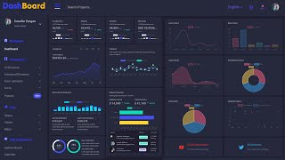 Responsive Admin Dashboard Template Design Using HTML CSS & JavaScript