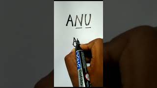 LOGO OF ANU 💙 comment your name and favourite colour #art #logopack #logo #logosign #logoart #name
