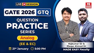 GATE 2026 Important Questions | EE & EC | Analog Electronics Live Class | Ifteqar & Rajkumar Sir