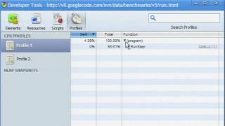 Google Chrome Developer Tools: Profiling and optimizing