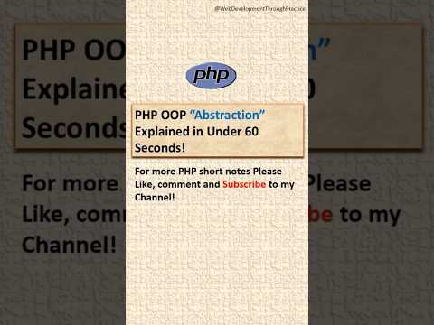 PHP OOP Abstraction Explained with Examples. #php #oopsconcept #webdevelopment #shortnotes #shorts