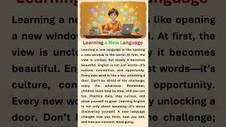 Learning a New Language   #shorts  #readingeanglish #englishforbeginners#gradedreader