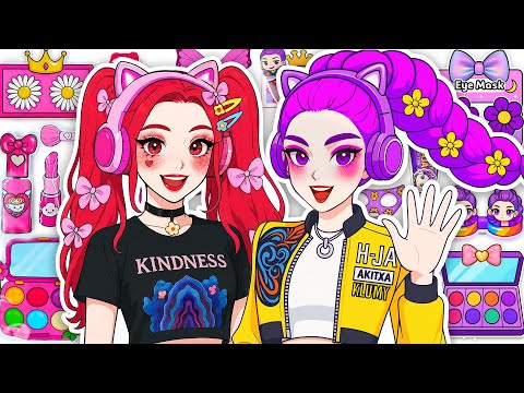 💖Paper DIY💖 KPOP DEMON HUNTERS RUMI MIRA Skincare + Makeup + Fashion Blind Bag Unboxing ASMR Pt.3