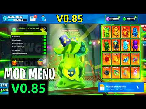 Stumble Guys Mod Apk v0.85 | Unlock All Emot & Skin | Stumble Guys Latest Hack Version 2025‼️