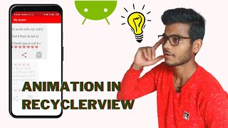 Animation in Recyclerview - animated recyclerview - android tutorials 2021