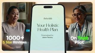 Clean UI animation with an ultra realistic Phone animation Healthcare app called "Thrive Lab"