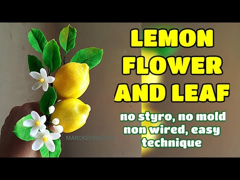 LEMONS WITH FLOWERS AND LEAF (No styro, No mold, Easy technique) Vlog  36 by Marckevinstyle