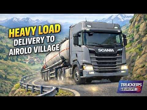 Heavy Cement Load to Airolo Village | Truckers of Europe 3 