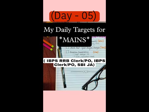 My Daily Targets for *MAINS* (Day-5)📚|Effective daily study routine for Banking aspirants|#ibpsmains