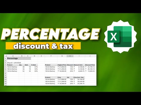 How to use percentage on Discount and Tax – Excelophy
