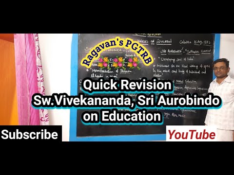 Quick Revision - Sw.Vivekananda , Aurobindo Philosophy on Education.