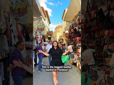 Biggest leather market in Florence, Italy 🇮🇹 #florence #italy #travel #shorts