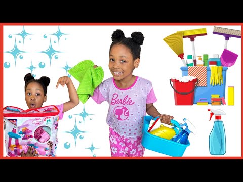 Clean Up. Kids Pretend Play Clean Up Cleaning Toys!
