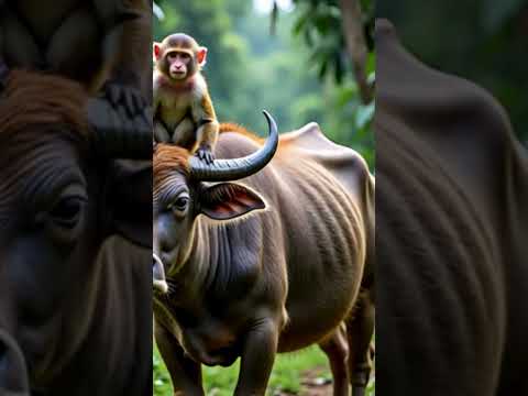 Monkey on buffalow ai video Badar khalil | Coding