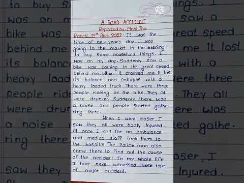 How to write Report writing on"A Road Accident" in English/Road Accident report writing format/#chse