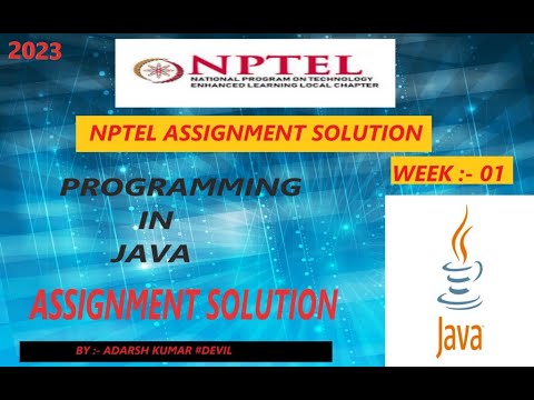Programming In Java. NPTEL Assignment Solution week - 1